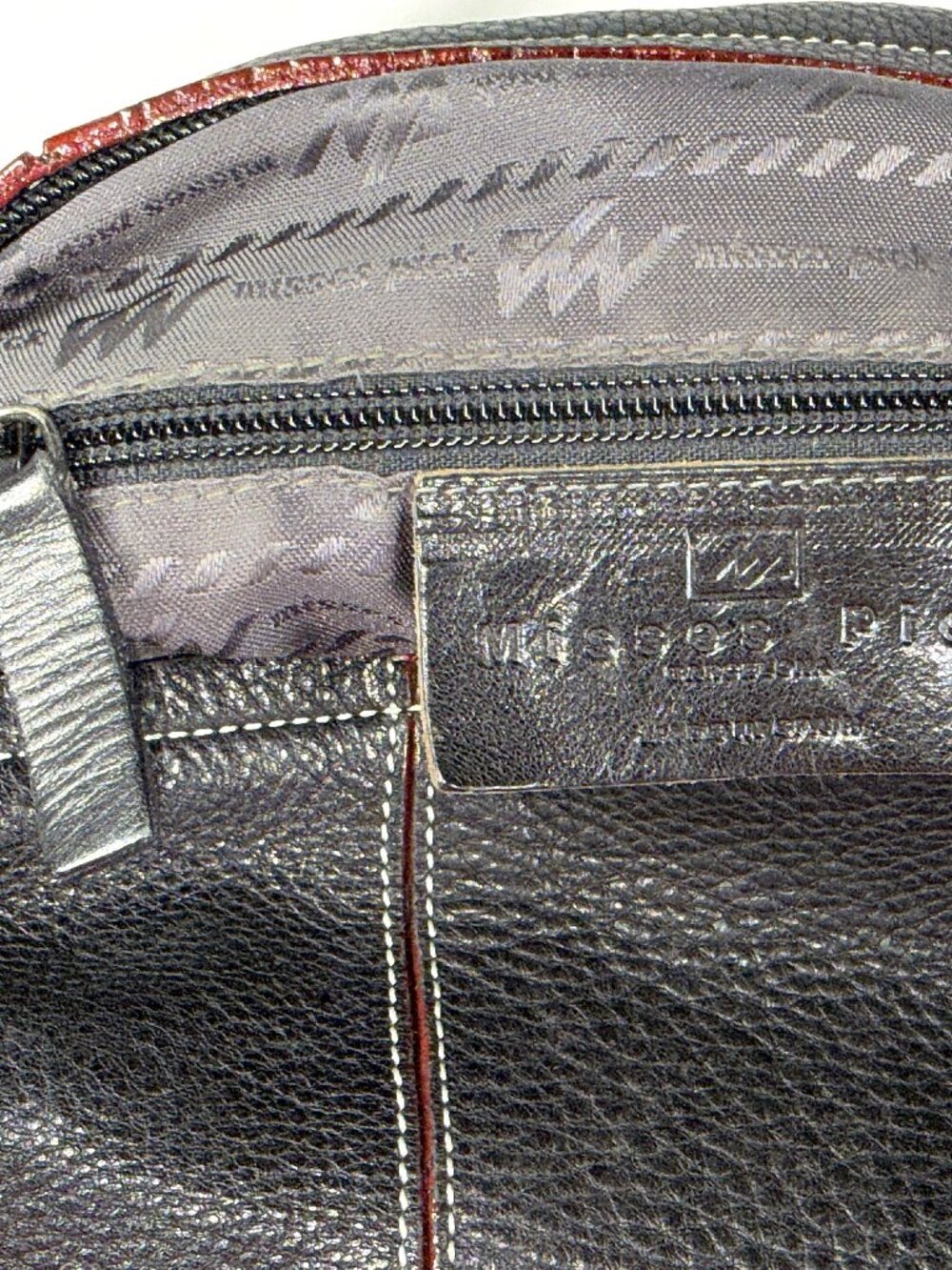 Misses Pick Spain Black Pebbled Leather Satchel Hobo Shoulder Bag Purse Large - Picture 14 of 16